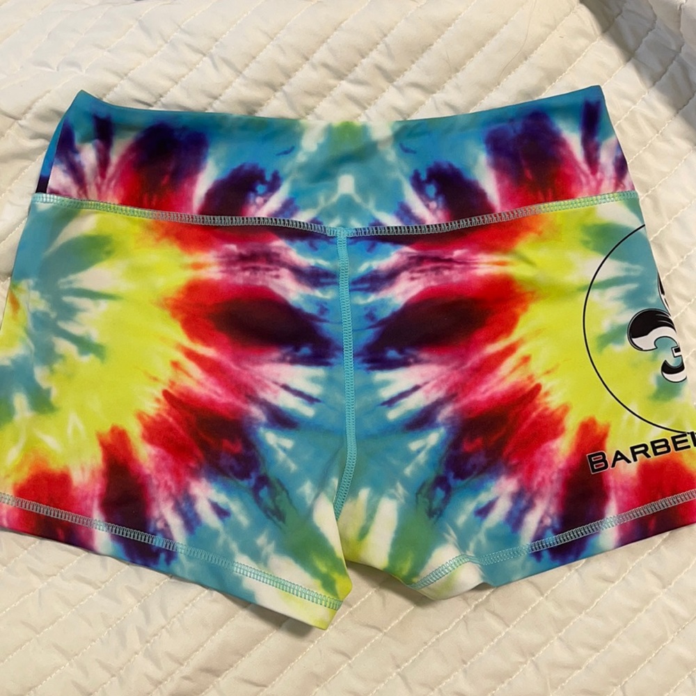 Tie dye CrossFit shorts barbell voodoo